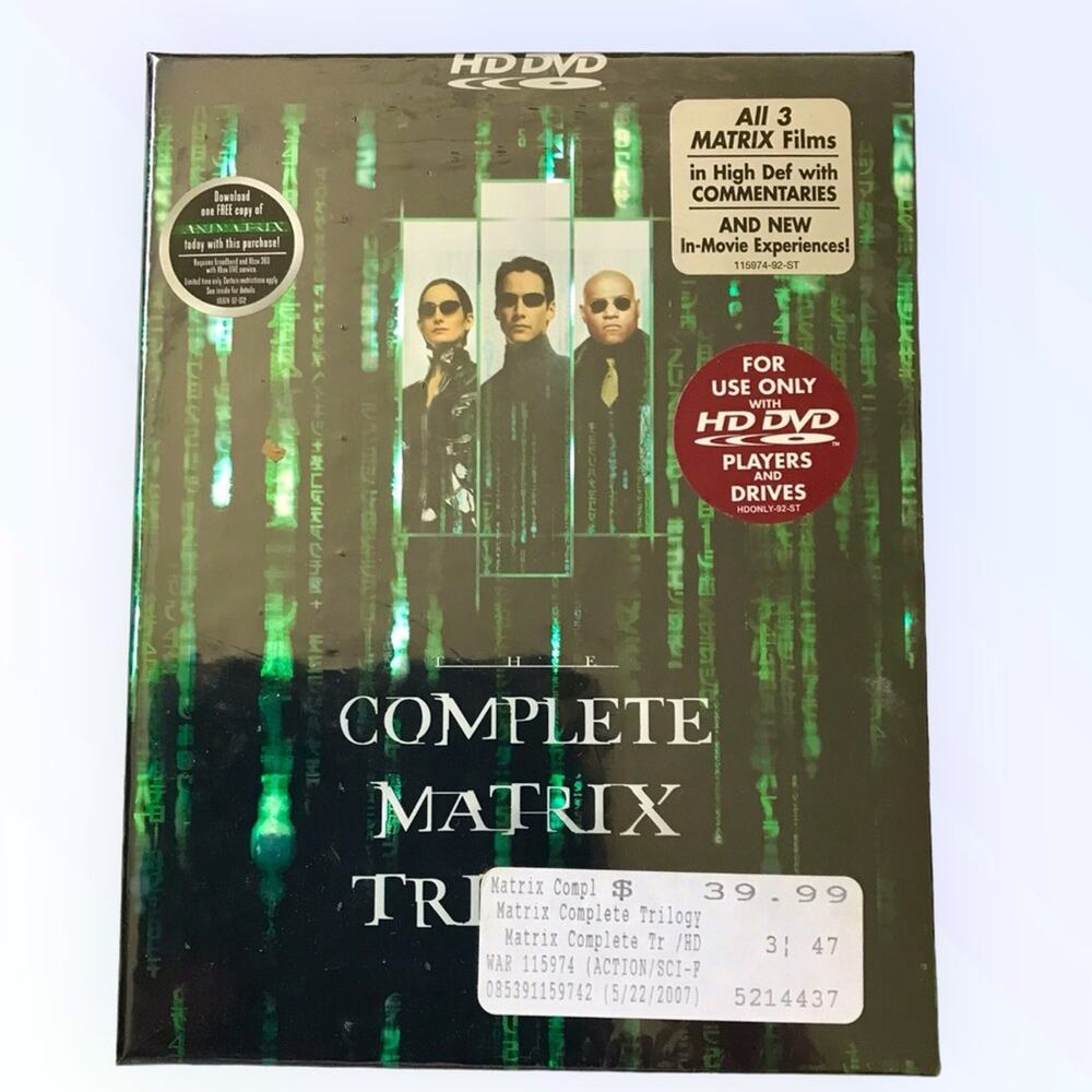 Matrix Trilogy Complete NEW HD-DVD, 2007 3-Disc Set For HD DVD Player Only